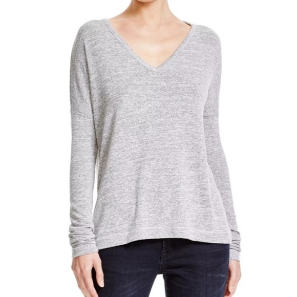 Rag & Bone Theo Long Sleeve Tee Small Grey Marled - Picture 2 of 10